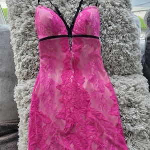 Bebe Fuscia Lace Dress